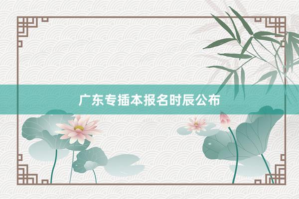 广东专插本报名时辰公布
